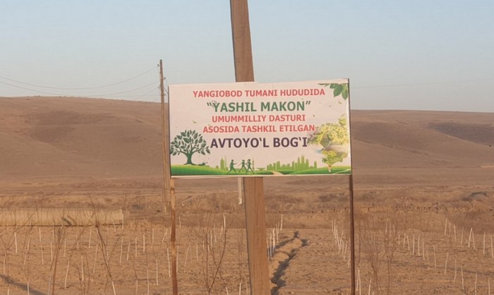 "Yashil makon" umummilliy harakati doirasida "Avtoyo'l bog'i" tashkil etildi